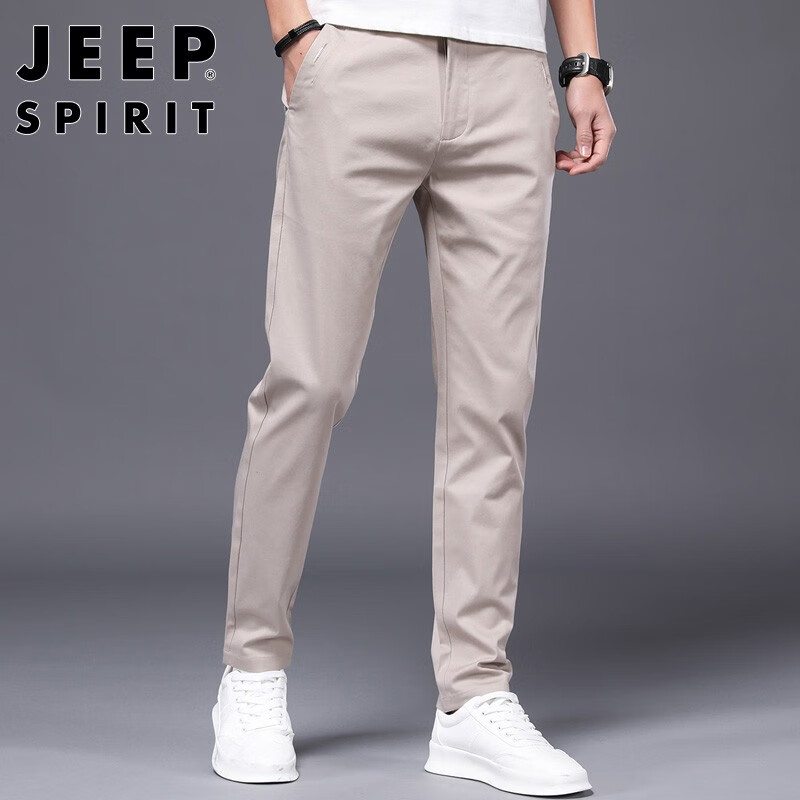 Jeep casual pants men's 2022 summer business fashion young men's trend straight pants versatile pants men's pants