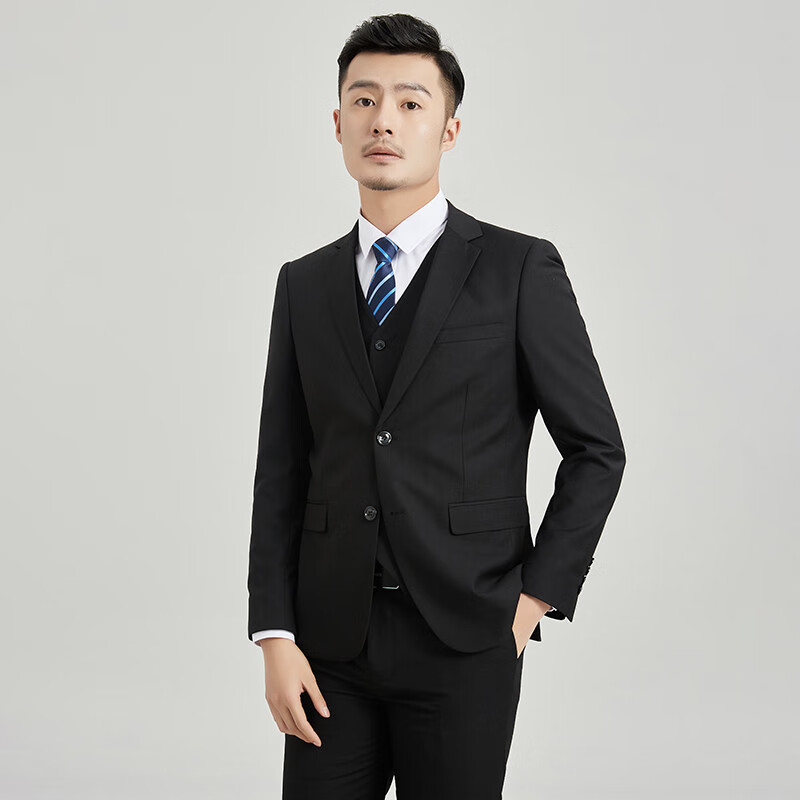 Shanghai style Haoyu suit suit men's slim fit business suit business suit work suit west two button wedding dress