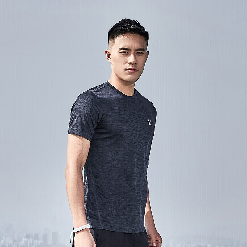 Jordan men's short sleeve round neck T-shirt fitness backing top quick drying function T-shirt xhs2371267 black gray XL