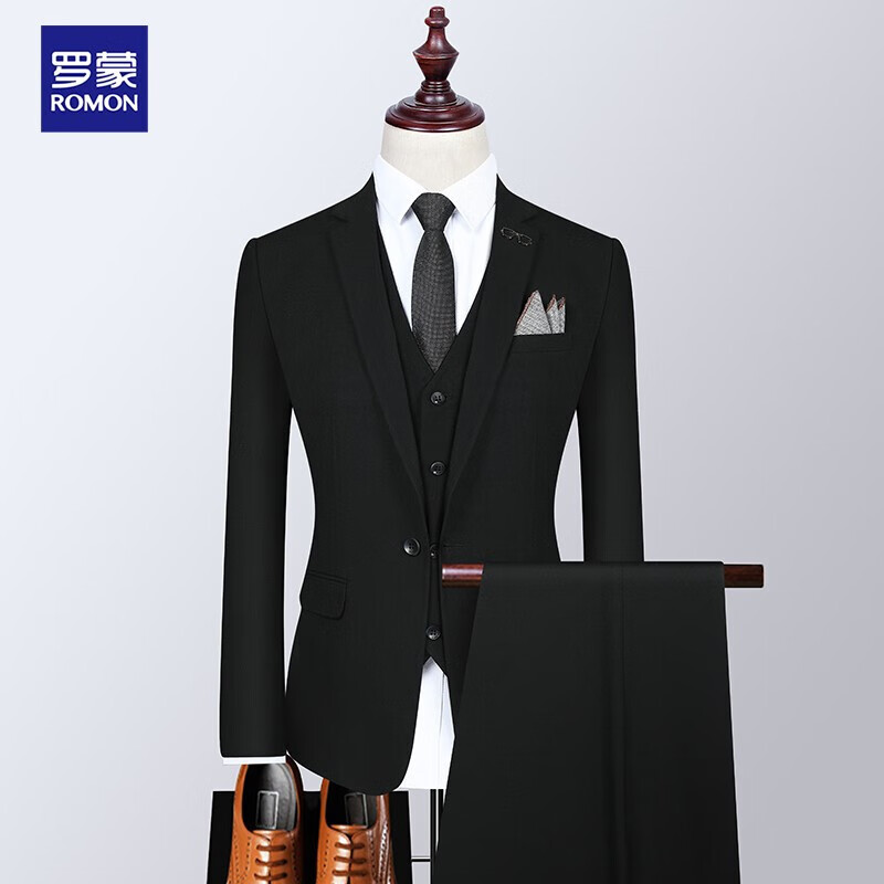 Romon Romon suit suit men's three piece suit slim fit professional suit men's suit business gentleman's small suit best man's suit groom's dress wedding dress trendy men's wear