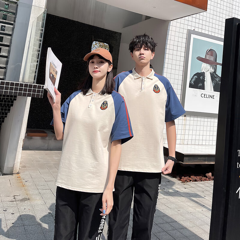 Diejiaonuo lovers' summer clothes 2022 new Korean Short Sleeved T-shirt tide brand college style suit one male and one female junior and high school students' Graduation uniform school uniform customization