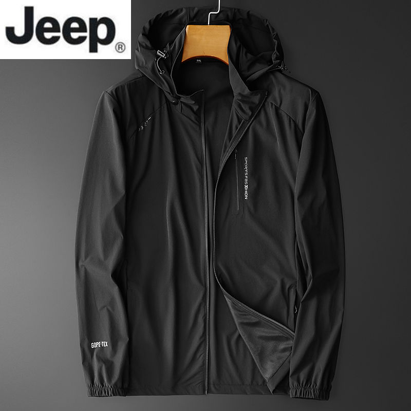 Jeep light luxury men's genuine stormsuit men's summer spring and autumn thin dad's elastic quick drying windproof Jacket Women's elastic Tibetan outdoor clothing