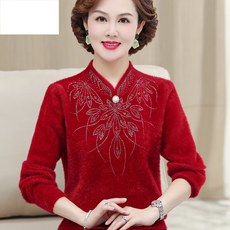 Clothes for the year of the tiger mother wears a big red small shirt women's sweater women's fashion winter clothes foreign style