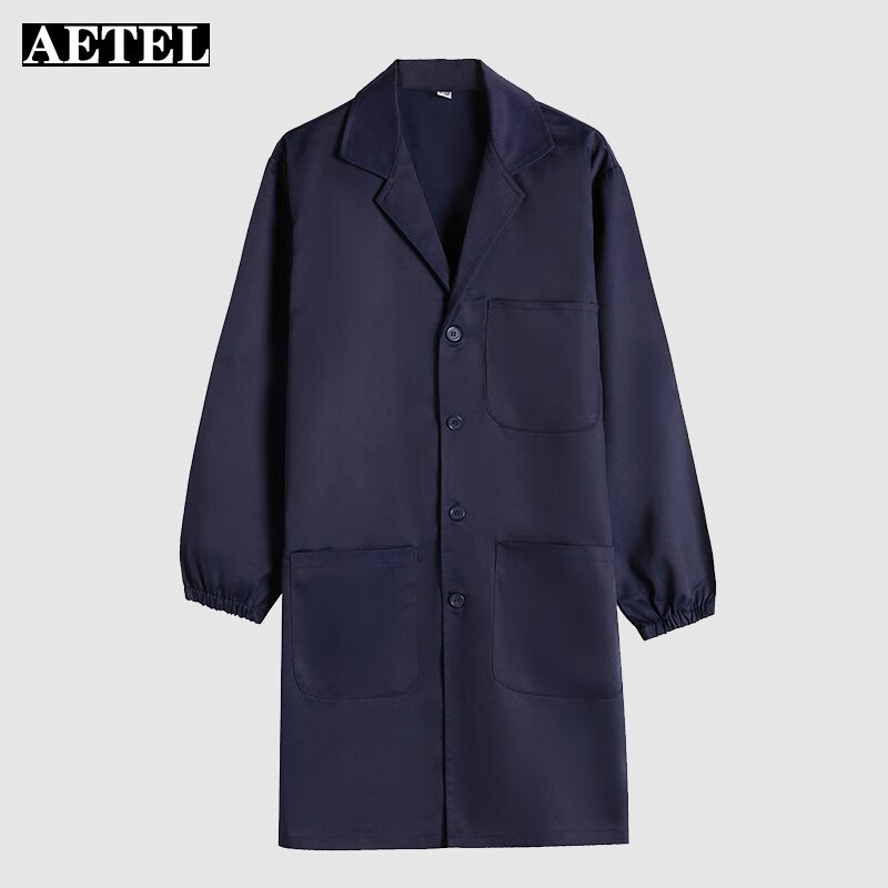Aetel work clothes men's coat labor protection clothes autumn and winter auto repair breeding dirt resistant long blue coat Long Sleeve wear-resistant handling clothes can be made into logo LW solid color coat now