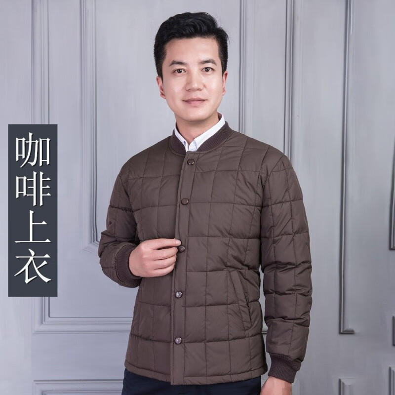 Men's fat men's cotton padded jacket and trousers in winter are thickened to keep warm, middle-aged and elderly people are fattened, and men's inner cotton padded suit is increased