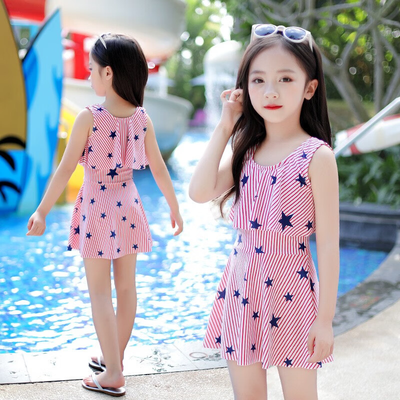 Youyou children's swimsuit women's 2021 new girls' foreign style lovely little princess South Korea quick drying small, medium and large children's swimsuit