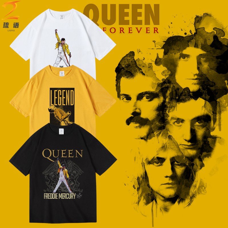 Ryukyu short half sleeve t-shirt men's and women's Unisex summer European and American rock queen band souvenir peripheral clothes 2022