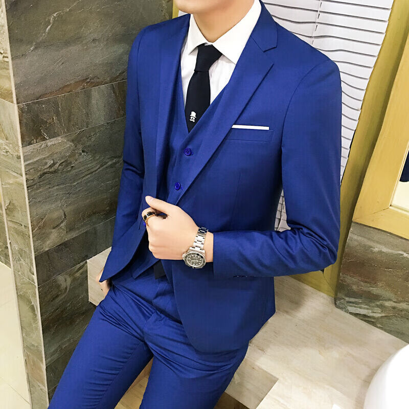 Boyxco interview dress men 2021 new Korean casual suit men's suit best man bridegroom wedding dress black professional spring and autumn coat fashion middle-aged and elderly suit men