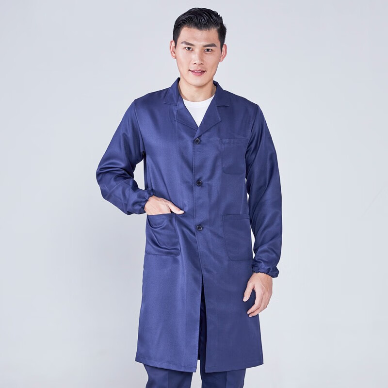 Honghe blue coat work clothes customized handling labor protection clothes printed long sleeved dust-proof clothes tooling