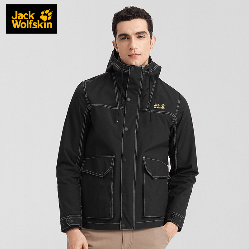 Jack Wolfskin wolf claw official stormsuit men's 22 spring and summer new outdoor chest hot stamping logo sports casual jacket men's 5121112