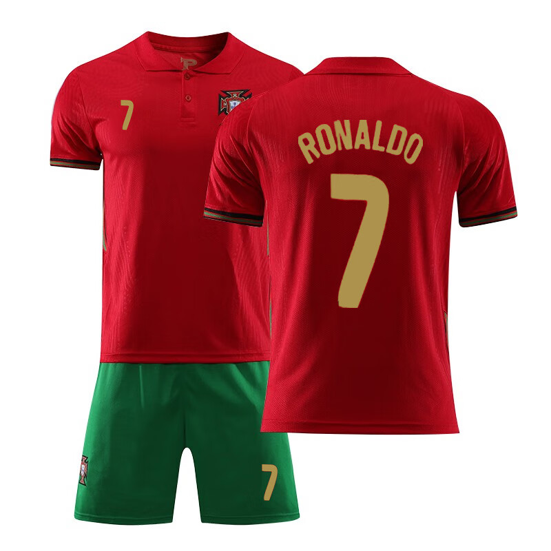 Portugal team jersey customized short sleeved adult children's Portugal national team football suit set men's and women's group purchase team uniform printing number