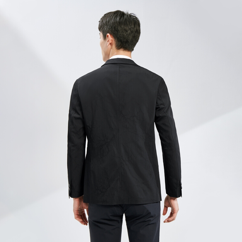 HLA Hailan home casual suit men's Spring Fashion jacquard elegant gentleman coat hwxad1q023a black pattern (23) 175 / 92a (48A) CZ