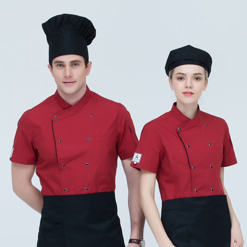 Michelle chef's short sleeved summer men's and women's work clothes Hotel back kitchen catering restaurant cake shop chef's work clothes custom printed and embroidered logo