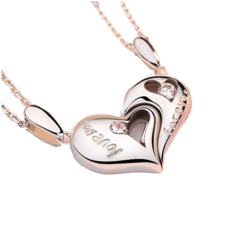 沉鱼落雁 男女款心形锁骨链