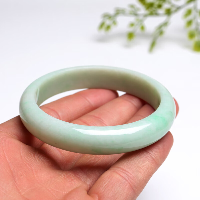 漫生活 翡翠手镯宽边玉手镯
