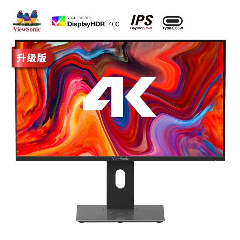优派28英寸4K超高清显示器，65W Type-C外接滤蓝光不闪屏PS5