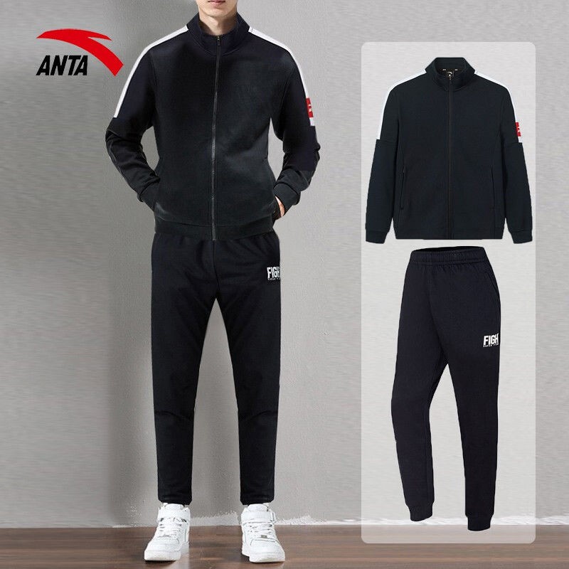 Anta sportswear brand men's wear 2022 spring new casual coat fitness sportswear winter warm men's clothes and trousers sportswear men's two-piece set