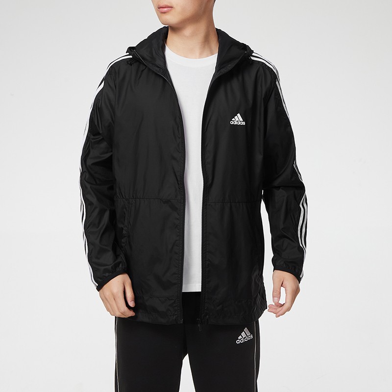 Adidas Adidas official square flag store coat men's wear 2022 summer new sportswear casual fashion windproof breathable comfortable woven Hooded Jacket