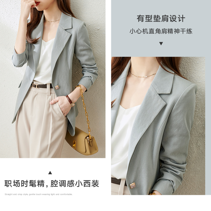 Fanxi Mangan suit coat female small professional dress temperament goddess fan Chunqiu minimalist suit f6037 f8387