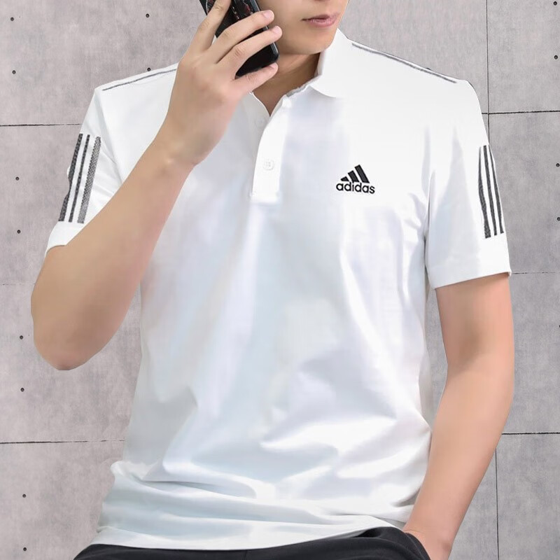 Adidas Adidas official website men's Polo 2022 summer new Lapel half sleeve fast drying breathable woven T-shirt running training fitness short sleeve