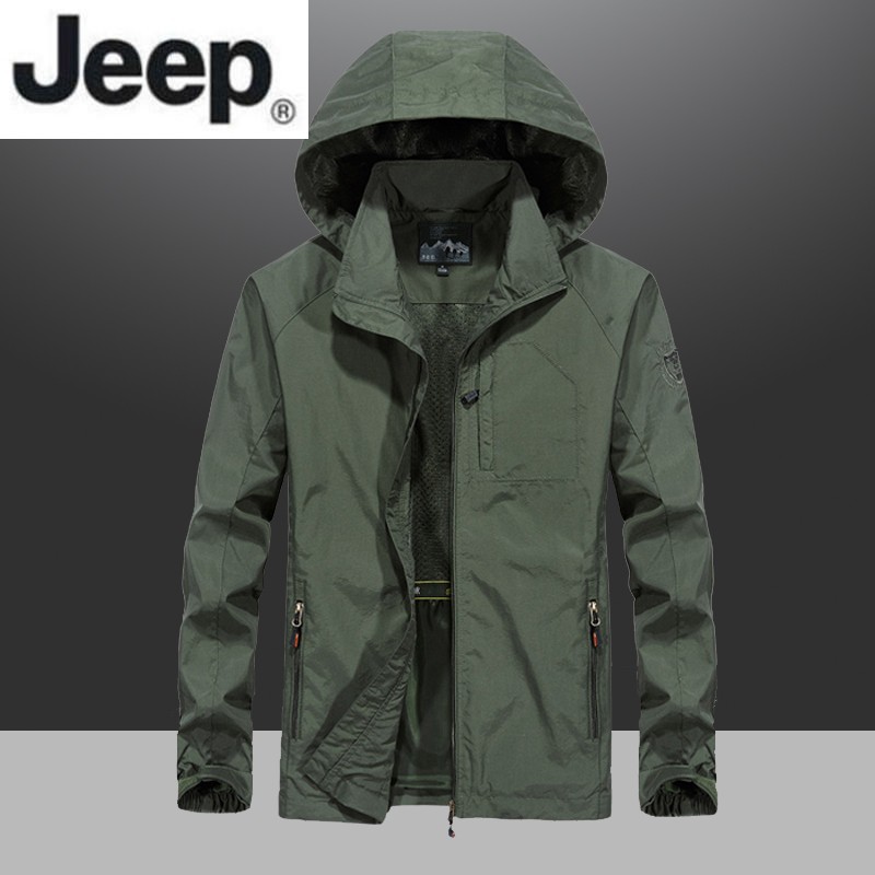 Jeep light luxury special men's wear spring and autumn thin assault jacket men's outdoor / water and wind proof large loose top sports coat men's single layer jacket