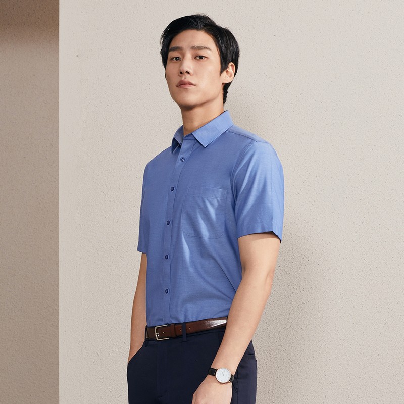 Youngor shirt men's 2021 summer young men's business casual short sleeve shirt gsdp10171hfa