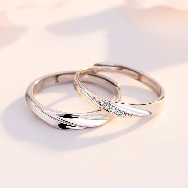 卡蒂罗纯银情侣戒指