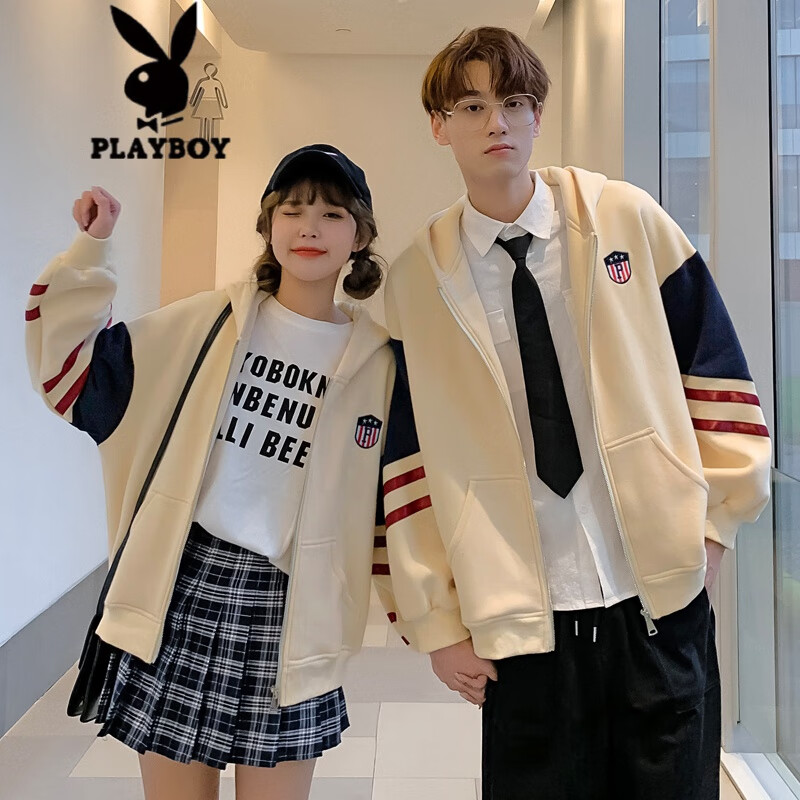 Playboy roora couple's spring and autumn fried Street sweater men's ins super fire port fashion brand loose coat, a sense of minority design