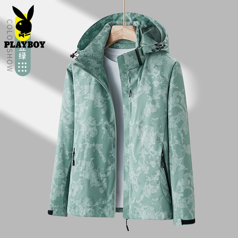 Playboy outdoor camouflage thin assault Jacket Women's jacket windproof casual jacket lovers outdoor sports mountaineering jacket spring and autumn coat supports group purchase and customization