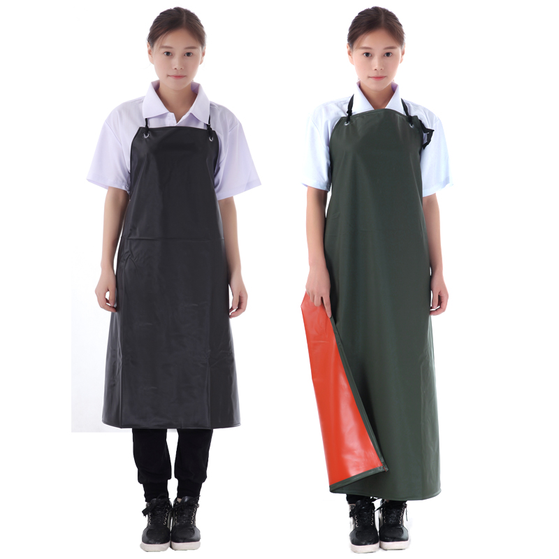 Billing custom thickened black and red men's and women's long waterproof sleeveless slaughterhouse catering hotel kitchen stain resistant leather apron