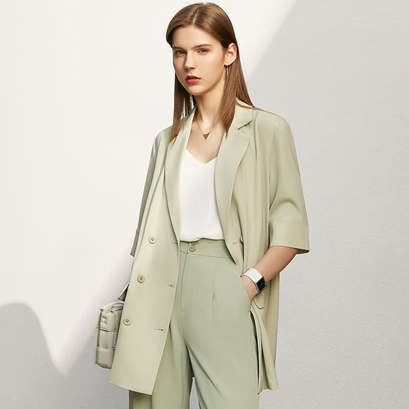 Amii minimalist Korean style suit coat women's summer new style Lapel short sleeve loose top