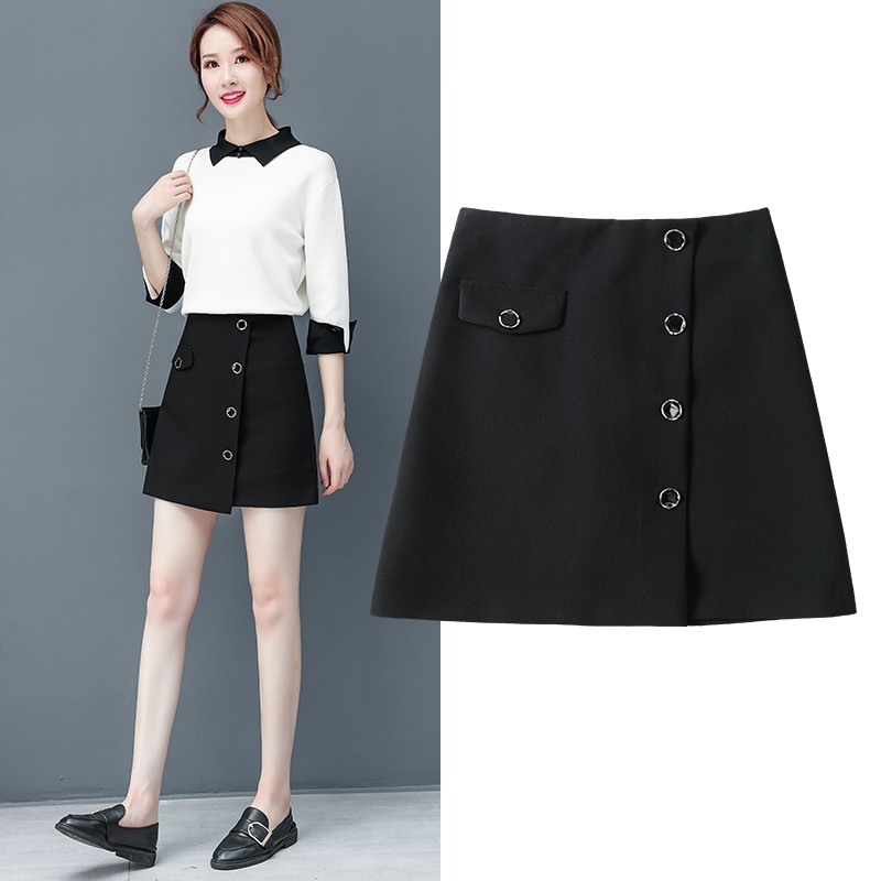 Charming Tang skirt women's 2022 spring and autumn new a-word suit short skirt fashion versatile slim casual one-step Hip Wrap Skirt women's fashion counter brand