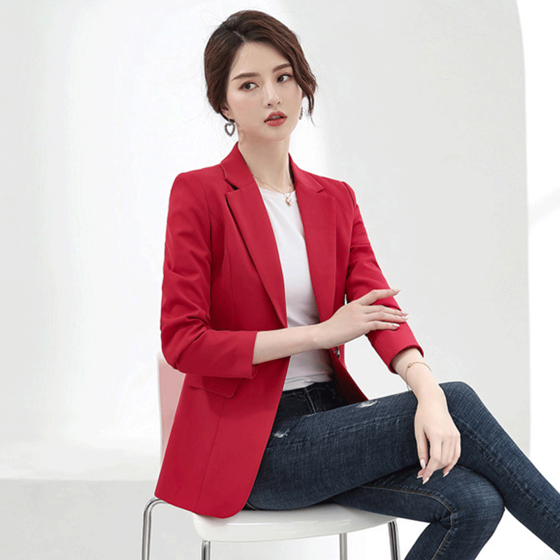 Meizilian small suit women's coat commuter professional dress women's suit professional dress 2021 spring new women's dress Korean version slim fit temperament versatile top 9576