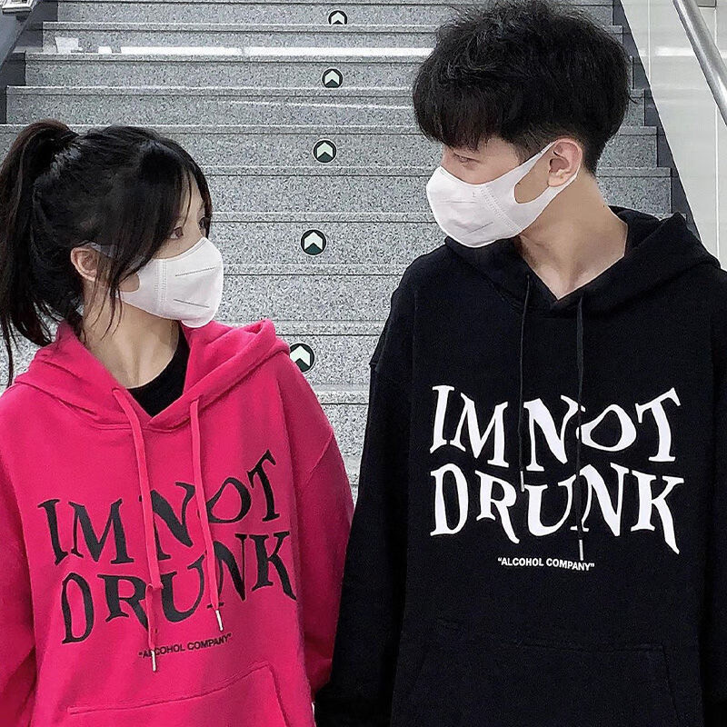 Couple's sweater spring and autumn hooded hooded sweater women's fashion ins spring and autumn new coat Student Korean loose couple's dress long sleeve upper dress thin purple policy