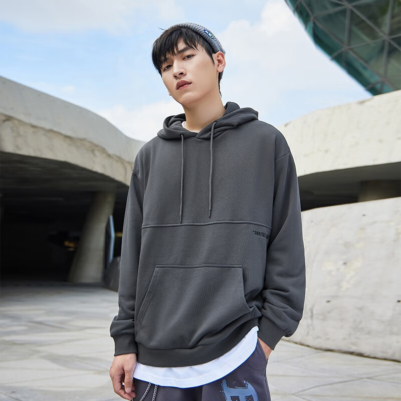 A21 autumn winter 2021 new men's knitted loose hooded off shoulder long sleeved sweater letter embroidered youth top