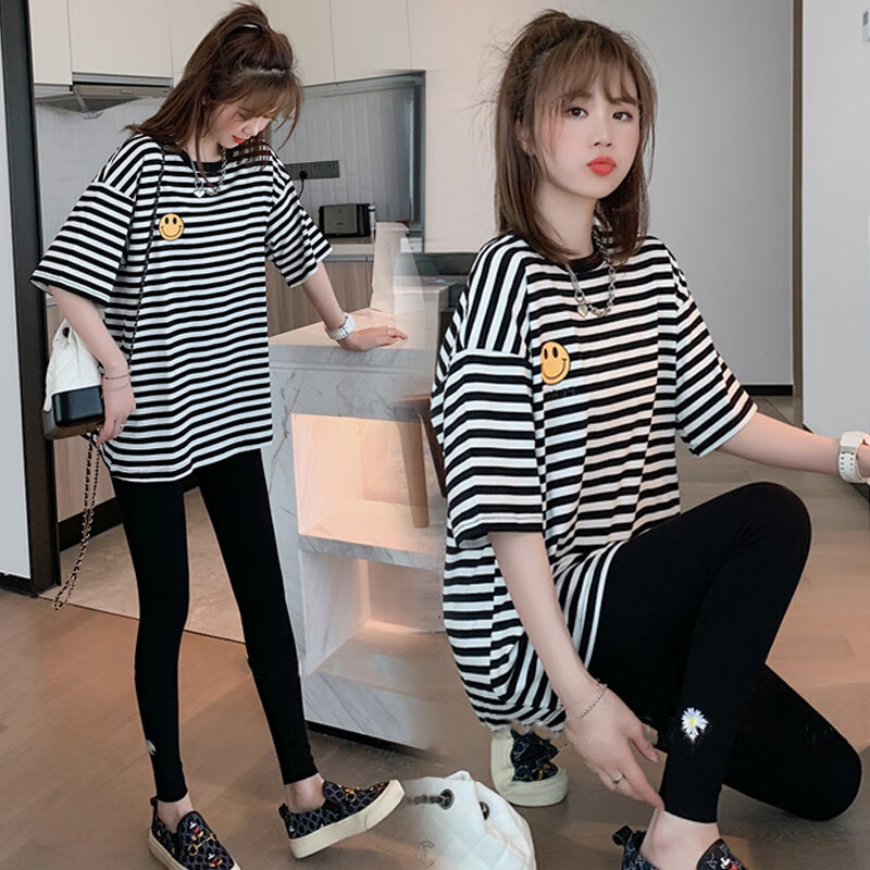 Shiliang pregnant women's clothes summer suit fashion net red top T-shirt short sleeve foreign style pregnant women's Leggings two-piece set