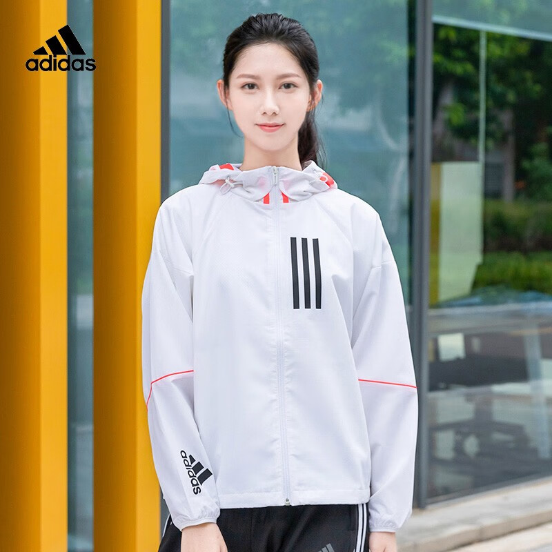 Adidas Adidas official website women's top 2021 autumn new running training fitness sportswear hooded breathable woven fast drying casual jacket