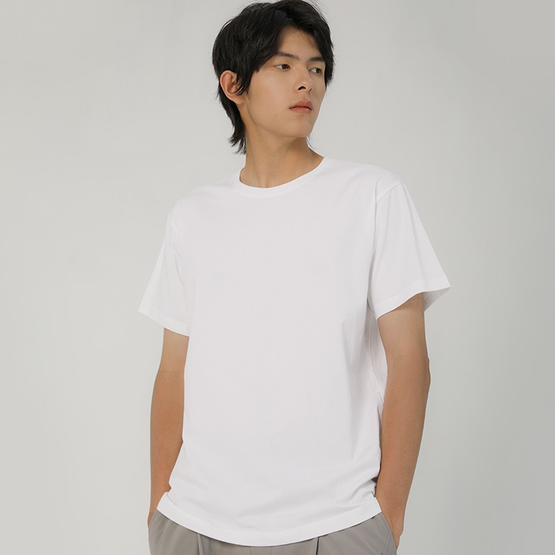 Markless short sleeve t-shirt men's summer cotton round neck men's simple solid color casual top bottomed shirt txb2629m