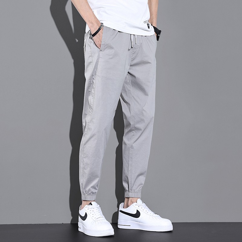 Leecooper casual pants men's spring and summer men's pants small leg cowboy men's pants slim fit middle waist 9-point Long Pants Boys' Sports Leggings Harlan pants men's 9-point trend men's wear