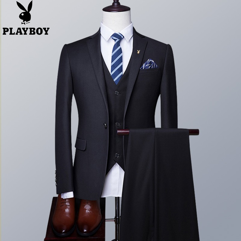 Playboy suit suit men's business slim suit men's work professional formal dress for work interview small suit men's best man's dress groom's wedding dress jacket fashion
