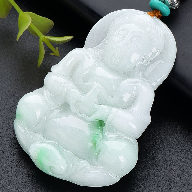 可玉可求翡翠观音吊坠