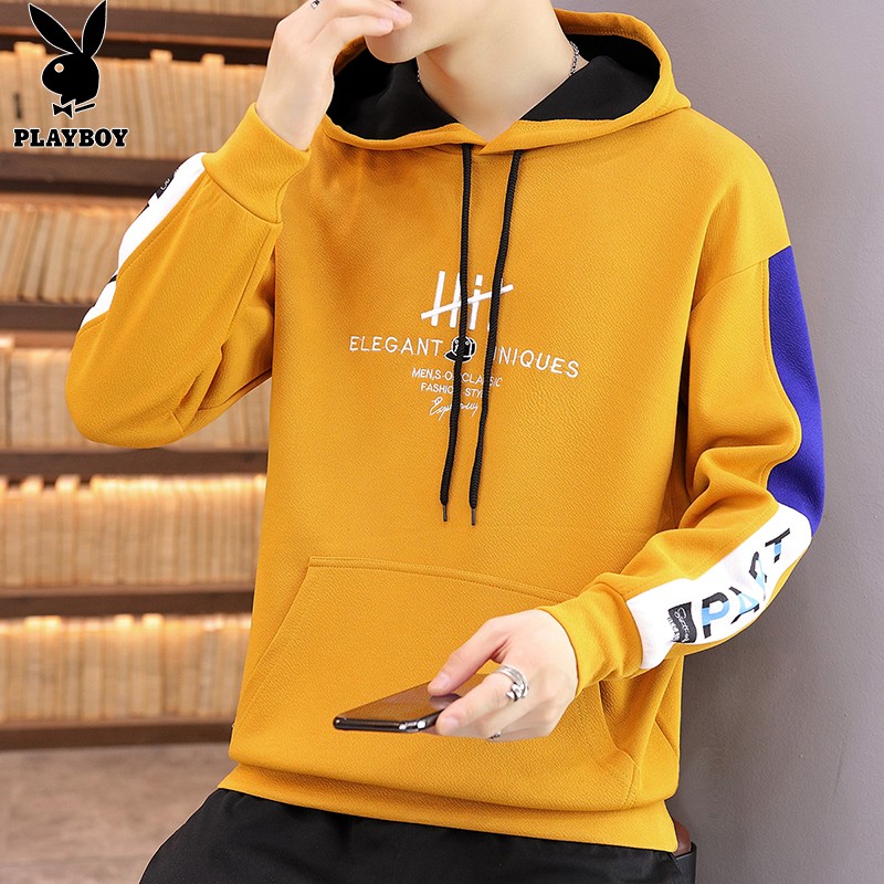 Playboy sweater men 2022 spring and autumn new national fashion men's wear joint brand fashion port style hooded bottomed shirt men's versatile Top Men