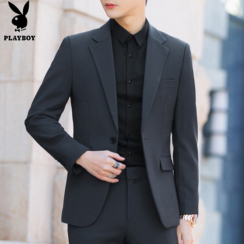 Playboy suit men's coat spring and summer Korean version light business leisure handsome youth small suit formal dress slim fitting wedding dress men's wear joint name