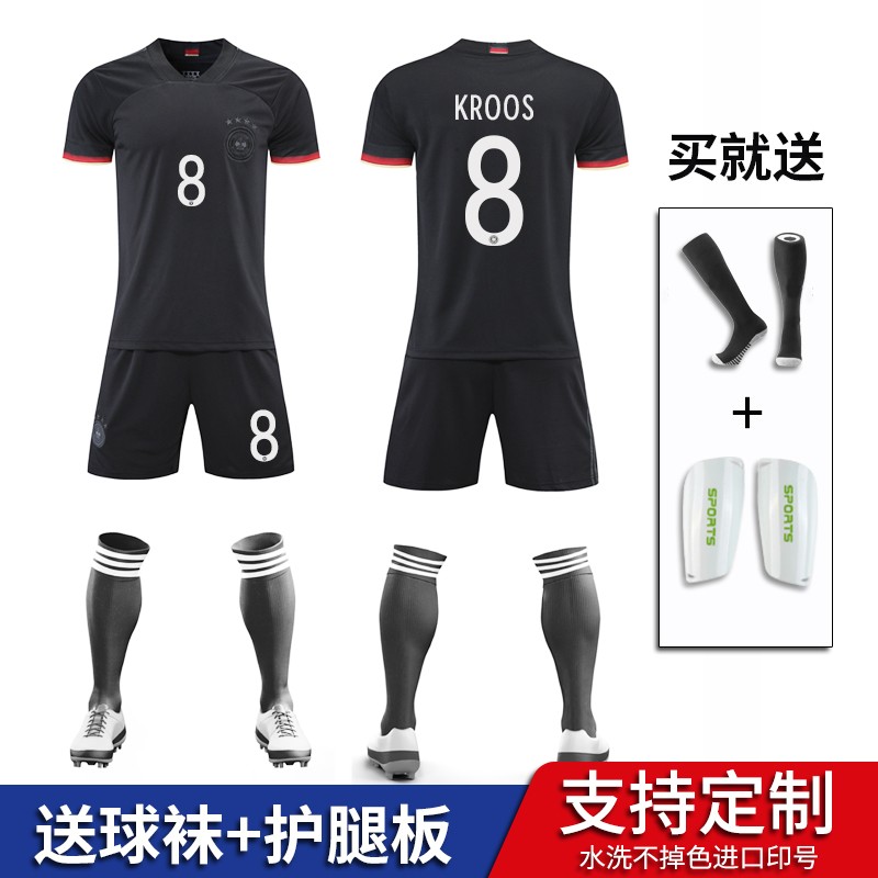 Oligi Real Madrid Germany team jersey 2021 European Cup football kit set customized team kit No. 25 Muller No. 8 cross Germany team kit training kit children's men's adult