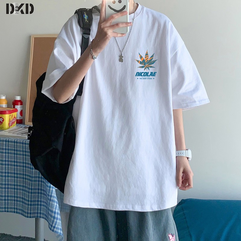 Tikaden short sleeved t-shirt men's summer tide Brand Hong Kong Style ins versatile loose half sleeved cotton upper garment