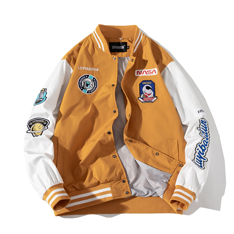 Abxo Hong Kong fashion brand spring and autumn NASA joint astronaut jacket men's fashion American loose retro Baseball Jacket pilot jacket