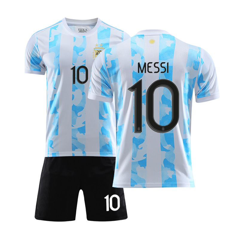 Argentina team jersey customized short sleeved adult children's Argentina national team football kit men's and women's group purchase team uniform printing number