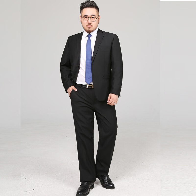 Xi Chen large suit suit men's two-piece business leisure professional interview suit groom best man wedding dress coat work fattening oversized suit coat trousers