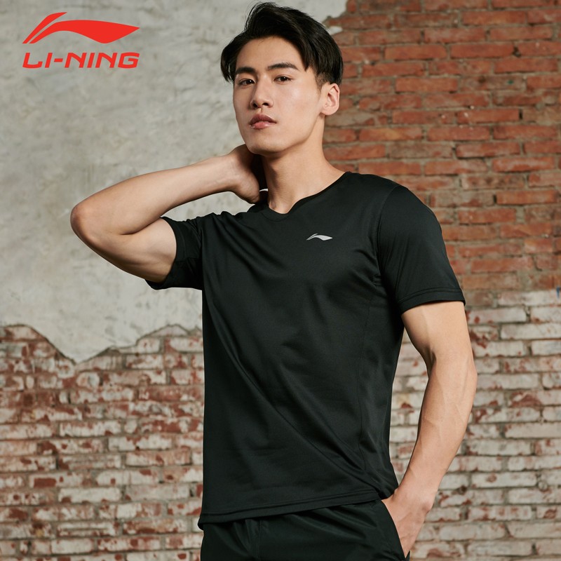 Li Ning Sports short sleeve t-shirt men's fitness clothes breathable basketball clothes football clothes running clothes top