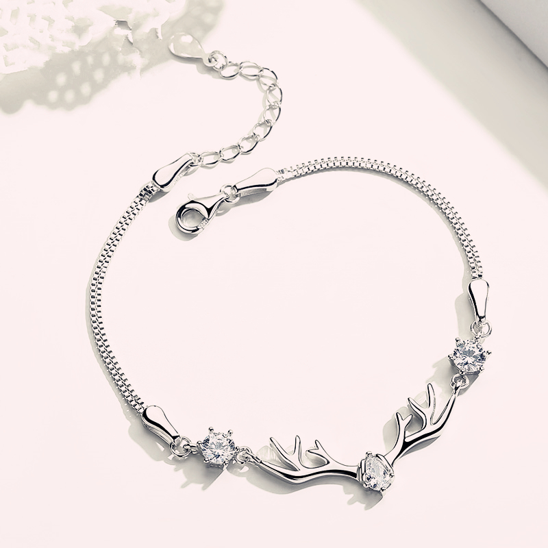 简丹 小鹿角银手链